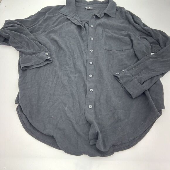 Torrid Black Long Sleeve Blouse Suze 1X Rayon Blend - Picture 1 of 3